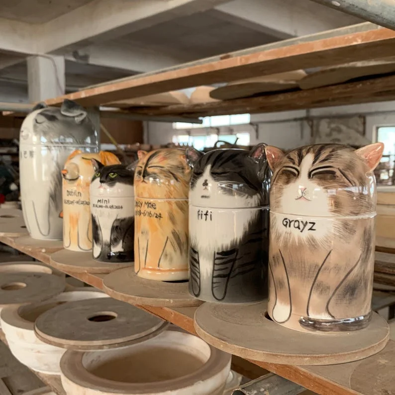 handmade pet cat urn